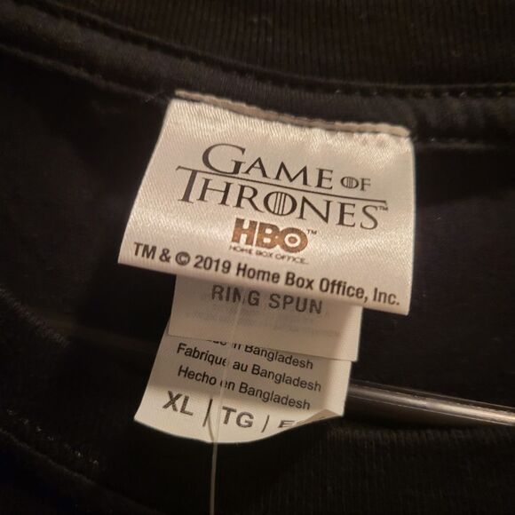 HBO'S Game of Thrones Men's Winter Is Coming Stark T-Shirt Black XL NWT - Picture 3 of 6